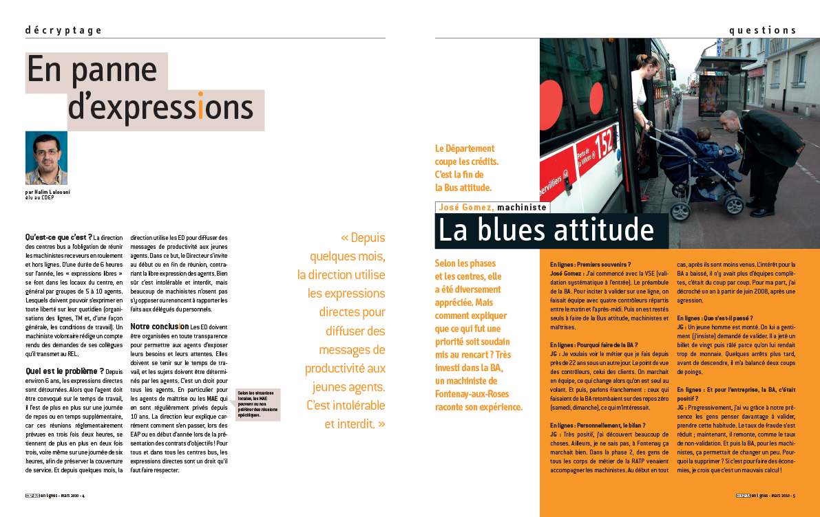 CDEP Bus RATP en lignes journal