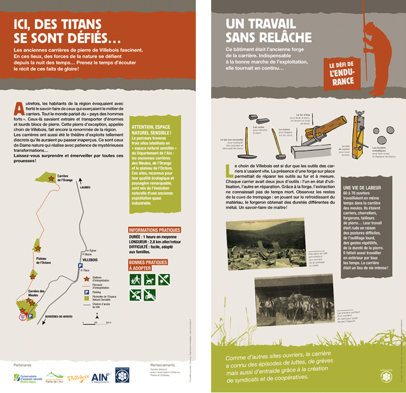 expostion sentier d'interprétation des hommes forts CEN Rhône-Alpes panneau